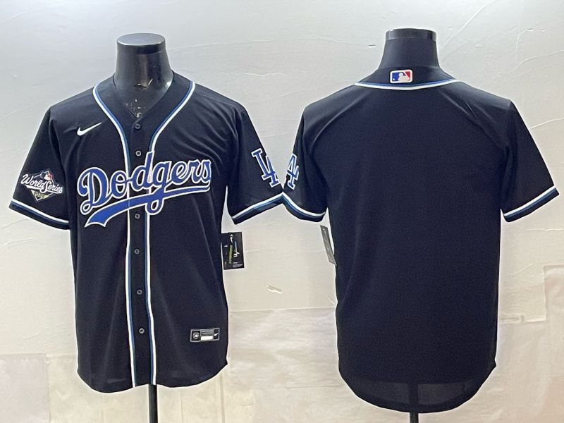 Men 2025 Nike Los Angeles Dodgers Blank Black MLB Jersey style 002